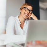 Business woman at her desk