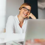 Business woman at her desk